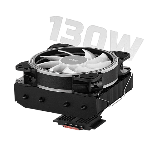 Процессорный кулер 2E GAMING Air Cool AC120T4-ARGB, LGA1851, 1700, 1200, 115x, 1366, AM5, AM4, AM3, AM3+, 4pin PWM, 3pin+5VARGB, TDP 130W