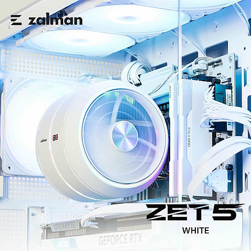 Процессорный кулер Zalman ZET5, ARGB LGA 1851, 1700, 1200, 115x, AM5, AM4, 4pin PWM, 3pin+5VARGB, TDP200W, белый