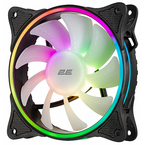 Корпусный вентилятор 2E GAMING F120OI-ARGB, 120мм, 1200rpm, 3pin, 3pin+5VARGB, 25.3dBa, черный