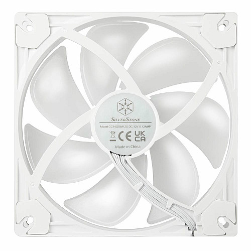 Корпусний вентилятор  SilverStone Vista VS140W ARGB, 140мм, 1600rpm, 4pin PWM, 3pin +5VARGB, 30.8dBa, білий