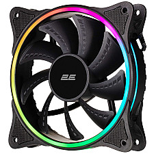 Корпусний вентилятор 2E GAMING F120OR-ARGB, 120мм, 1200rpm, 3pin, 3pin +5VARGB, 25.3dBa, чорний