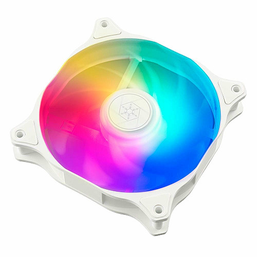 Корпусный вентилятор SilverStone Air Blazer 120RW-ARGB, 120мм, 600-2200rpm, 4pin PWM, 3pin+5VARGB, 7.4-35.6dBa, белый