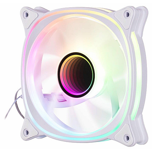 Корпусный вентилятор 2E GAMING Air Cool X Fan ACF120XB-ARGB, 120мм, 1200rpm, 3pin, 3pin +5VARGB, 20,4dBa, белый