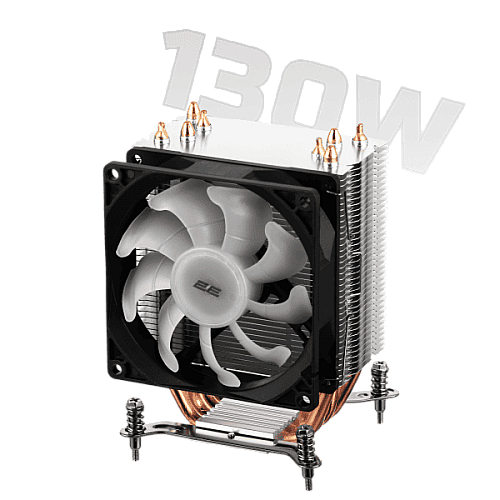 Процессорный кулер 2E GAMING Air Cool AC90D4-ARGB, LGA1851, 1700, 1200, 1366, 115x, AM5, AM4, AM3, AM3+, 4pin PWM, TDP 130W