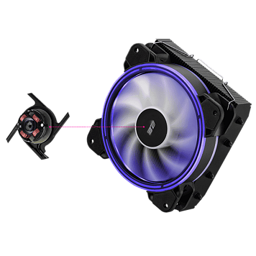 Процессорный кулер 2E GAMING Air Cool AC120T4-ARGB, LGA1851, 1700, 1200, 115x, 1366, AM5, AM4, AM3, AM3+, 4pin PWM, 3pin+5VARGB, TDP 130W