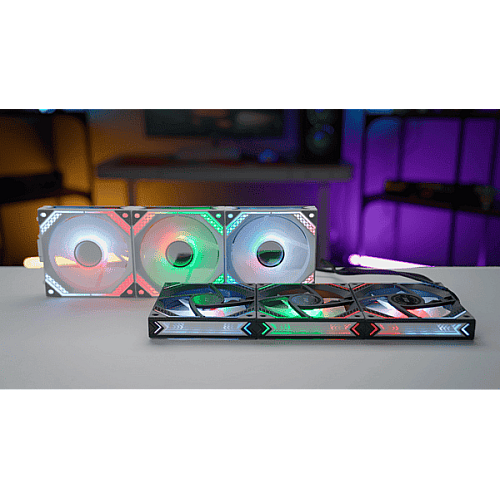 Корпусні вентилятори 2E GAMING Air Cool Magic Mirror ACF120MW-ARGB, 3x120мм, 2000rpm, 4pin PWM +5VARGB, 20.5dBa, білий