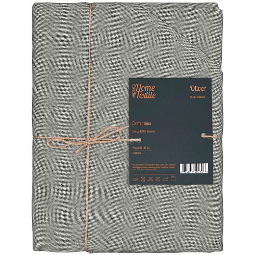 Скатерть ARDESTO Oliver, 136см, 100% хлопок, зеленый
