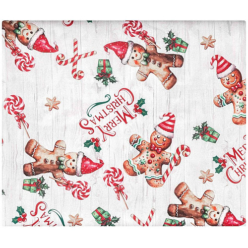 Скатерть ARDESTO Christmas Gingerbread 140х180см, 100% полиэстер, красный