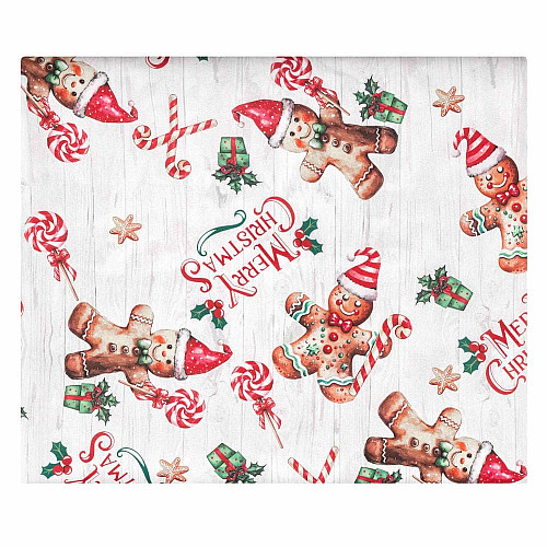 Скатерть ARDESTO Christmas Gingerbread 140х180см, 100% полиэстер, красный
