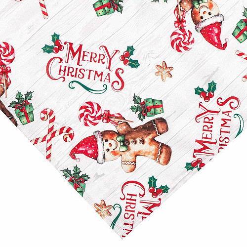 Скатерть ARDESTO Christmas Gingerbread 120х140см, 100% полиэстер, красный