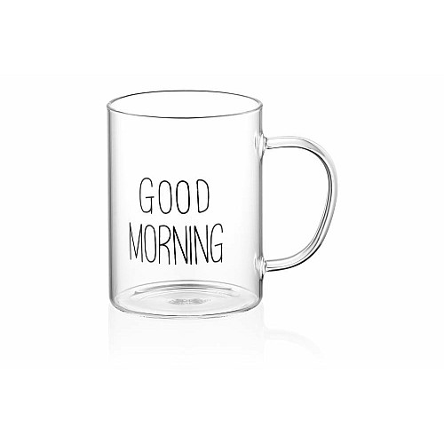 Набор чашек с ручками ARDESTO Good Morning, 420мл, 2шт, боросиликатное стекло, прозрачный