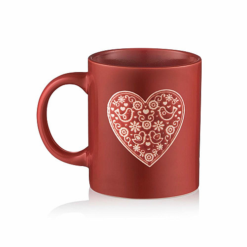 Чашка ARDESTO Heart, 320мл, кераміка, червоний