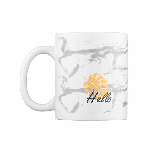 Чашка ARDESTO Hello, 330мл, кераміка, біло-сірий