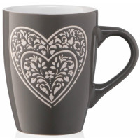 Чашка ARDESTO Heart, 330мл, керамика, серый темный