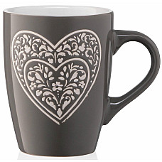 Чашка ARDESTO  Heart, 330мл, кераміка, сірий темний