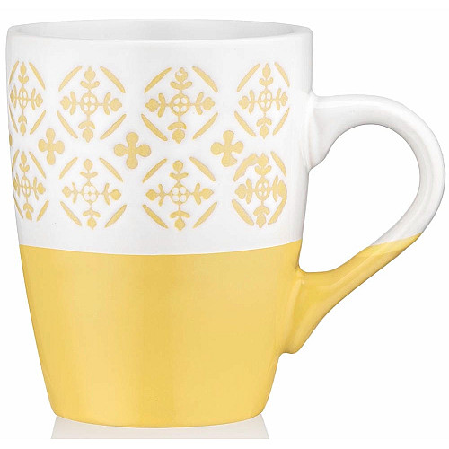 Чашка ARDESTO Ornament, 320мл, кераміка, жовто-білий