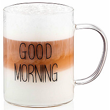 Набір чашок з ручками ARDESTO Good Morning, 420мл, 2шт, боросилікатне скло, прозорий