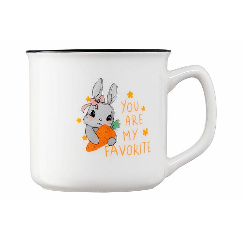 Чашка ARDESTO Cute rabbit, 320мл, фарфор, белый