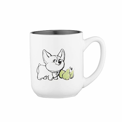 Чашка ARDESTO Corgi, 380мл, керамика, бело-серый