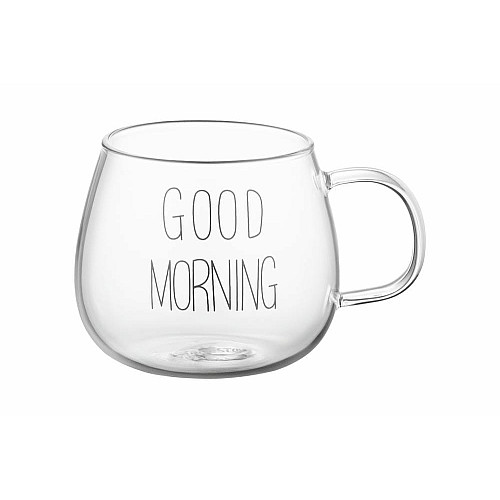 Набор чашек с ручками ARDESTO Good Morning, 430мл, 2шт, боросиликатное стекло, прозрачный
