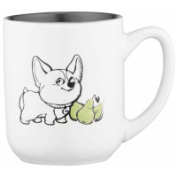 Чашка ARDESTO Corgi, 380мл, керамика, бело-серый