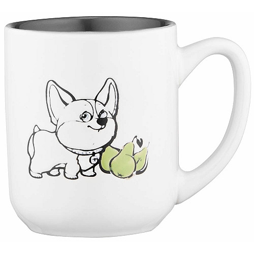 Чашка ARDESTO Corgi, 380мл, керамика, бело-серый