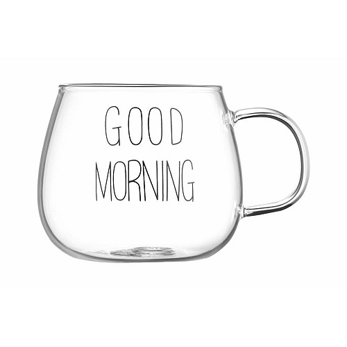 Набор чашек с ручками ARDESTO Good Morning, 430мл, 2шт, боросиликатное стекло, прозрачный