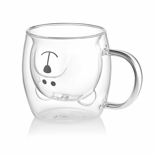Набор чашек с ручками и двойными стенками ARDESTO Animals, 250мл, 2шт, боросиликатное стекло, прозрачный