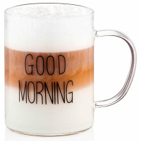 Набір чашок з ручками ARDESTO Good Morning , 420мл, 2шт, боросилікатне скло, прозорий