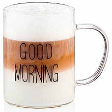 Набір чашок з ручками ARDESTO Good Morning , 420мл, 2шт, боросилікатне скло, прозорий
