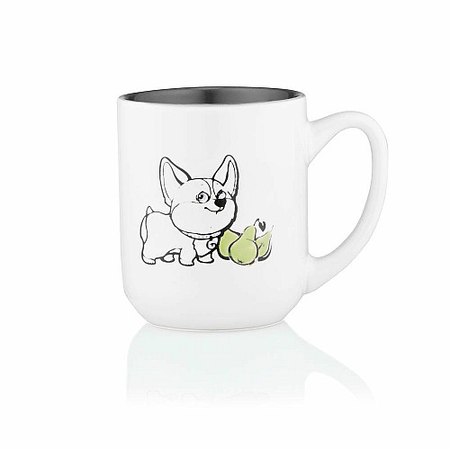 Чашка ARDESTO Corgi, 380мл, керамика, бело-серый