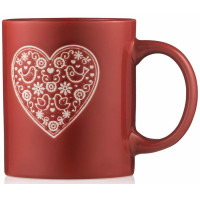 Чашка ARDESTO Heart, 320мл, кераміка, червоний