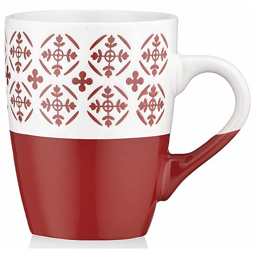 Чашка ARDESTO Ornament, 320мл, керамика, красно-белый