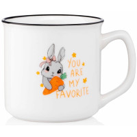 Чашка ARDESTO Cute rabbit, 320мл, фарфор, белый