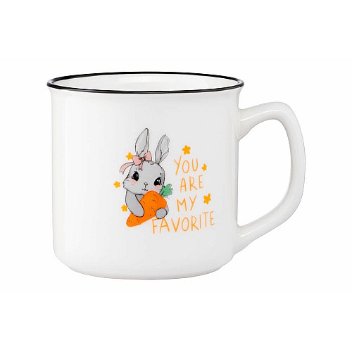 Чашка ARDESTO Cute rabbit, 320мл, фарфор, белый