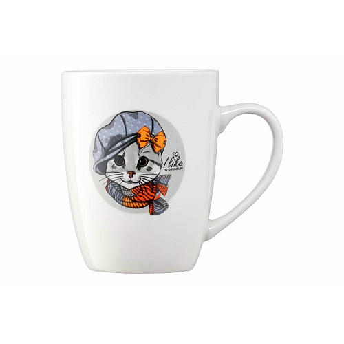 Чашка ARDESTO Lovely cat, 320мл, порцеляна, білий