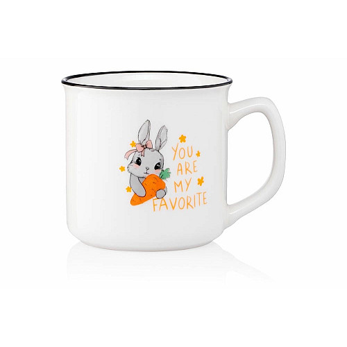 Чашка ARDESTO Cute rabbit, 320мл, фарфор, белый