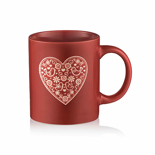 Чашка ARDESTO Heart, 320мл, кераміка, червоний
