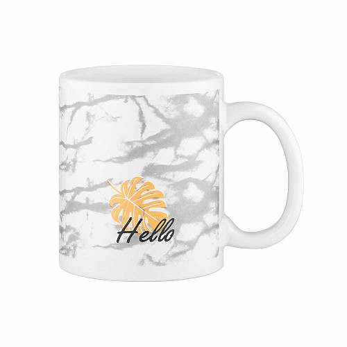 Чашка ARDESTO Hello, 330мл, кераміка, біло-сірий