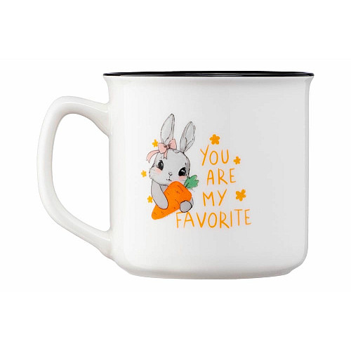Чашка ARDESTO Cute rabbit, 320мл, фарфор, белый