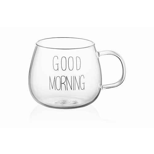 Набор чашек с ручками ARDESTO Good Morning, 430мл, 2шт, боросиликатное стекло, прозрачный