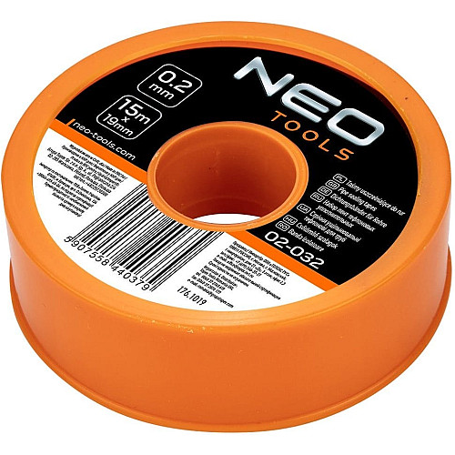 Стрічка ущільнювальна Neo Tools, 15м, 19x0.2мм (фумка)