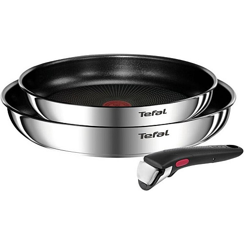 Набор посуды Tefal Ingenio Emotion, сменная ручка, 3 предмета, нержавеющая сталь, бакелит