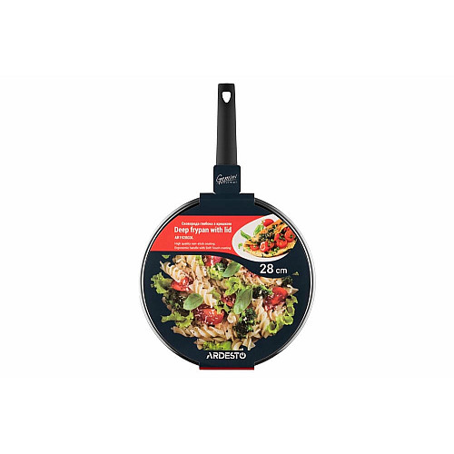 Сковорода глубокая с крышкой ARDESTO Gemini Gourmet Viareggio, 28см, алюминий, черный