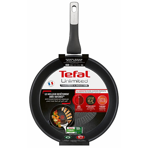 Сковорода Tefal Unlimited, 24см, алюминий, черный