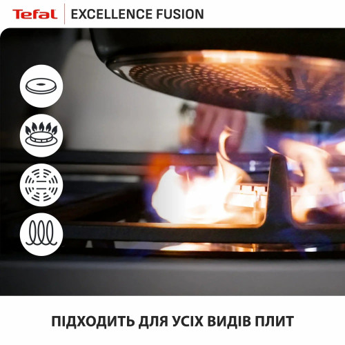 Сковорода Tefal Excellence Fusion, 20см, алюміній, бакеліт, чорний