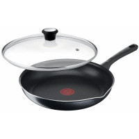 Сковорода з кришкою Tefal Day by Day, 20см, з кришкою, алюміній, бакеліт, скло, чорний