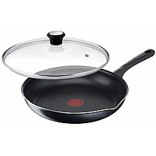 Сковорода з кришкою Tefal Day by Day, 20см, з кришкою, алюміній, бакеліт, скло, чорний