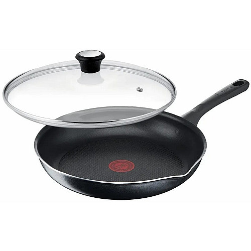 Сковорода с крышкой Tefal Day by Day, 20см, с крышкой, алюминий, бакелит, стекло, черный