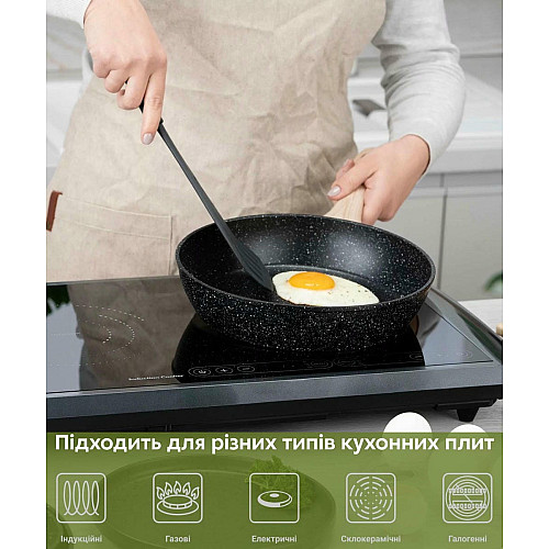 Сковорода глубокая ARDESTO Midori, 28см, алюминий, черный